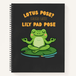 Cuaderno Funny Frog Yoga Personalizado Lotus Lily Pad Pose