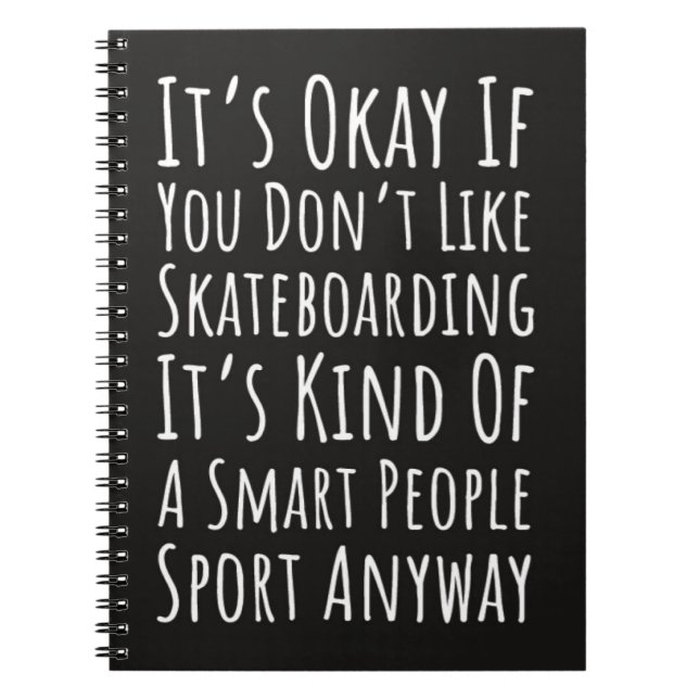 Cuaderno Funny Gifts For Skateboarders Skater Skateboarding (Frente)