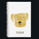 Cuaderno Funny Golden Labrador Recuperever Dog Nombre perso<br><div class="desc">Cute Golden Labrador Recuperever pintura de acuarela de perro,  perfecta para los amantes del perro. Personalízalo cambiando o eliminando el nombre.</div>