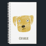 Cuaderno Funny Golden Labrador Recuperever Dog Nombre perso<br><div class="desc">Cute Golden Labrador Recuperever pintura de acuarela de perro,  perfecta para los amantes del perro. Personalízalo cambiando o eliminando el nombre.</div>