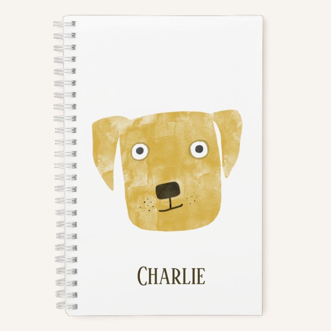 Cuaderno Funny Golden Labrador Recuperever Dog Nombre perso (Anverso)