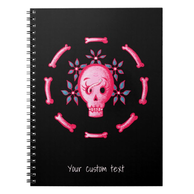 Cuaderno Funny Gótico Skull Black Pink (Frente)
