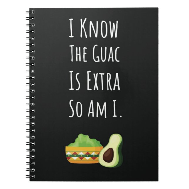 Cuaderno Funny Guacamole Gifts Mexican Food Avocado Lovers  (Frente)