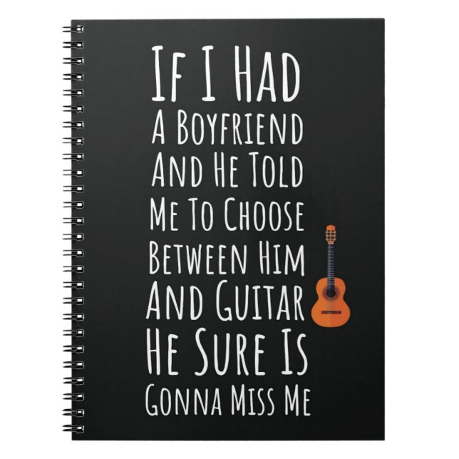 Cuaderno Funny Guitarist Gifts For Women Girl Music Lover (Frente)