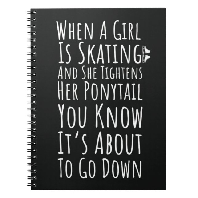 Cuaderno Funny Ice Skating Gifts For Her Teen Girl Women  (Frente)
