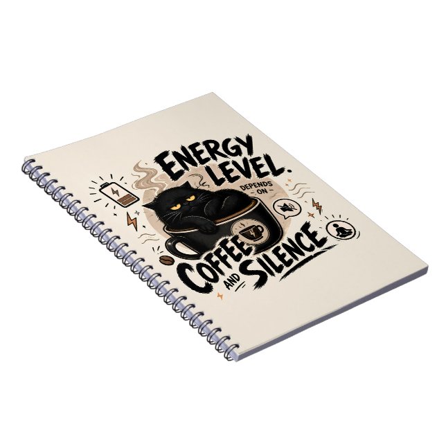 Cuaderno Funny Introvert Black Cat Notebook (Lado Derecho)