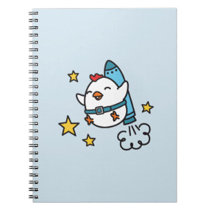 Cuaderno Funny Jetpack Chicken Design