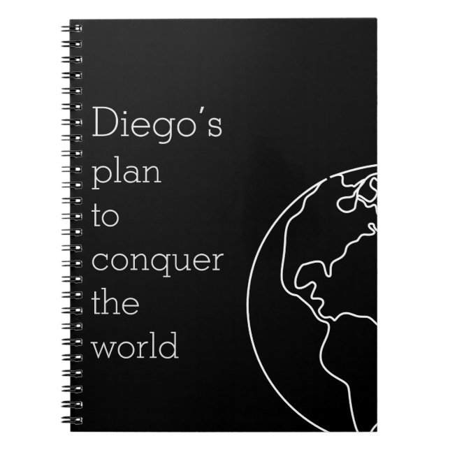 Cuaderno Funny Joke Cute Black Spiral Notebook For Boys  (Frente)