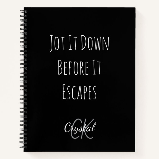 Cuaderno Funny Jot It Down Before It Escapes Monogram (Anverso)