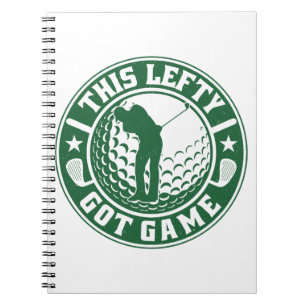 Cuaderno Funny Jugador De Golf A Mano Izquierda