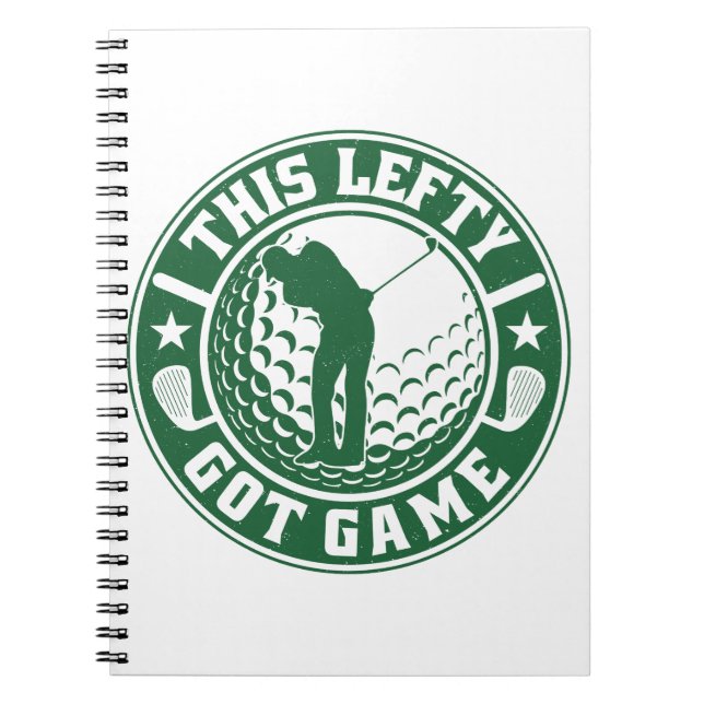 Cuaderno Funny Jugador De Golf A Mano Izquierda (Frente)