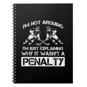 Cuaderno Funny jugador de hockey sobre hielo discute la pen