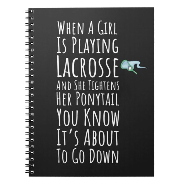 Cuaderno Funny Lacrosse Gifts Teen Girls Team Player Sports (Frente)