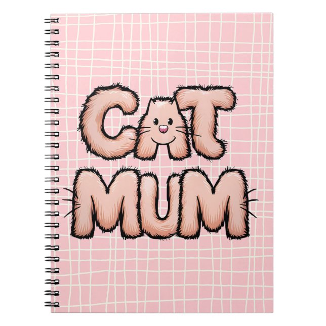 Cuaderno Funny lindo "mamá de gato" peludos susurros día de (Frente)