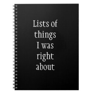 Cuaderno Funny Lists of things Humor
