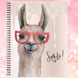 Cuaderno Funny Llama Girly Pink Purpurina