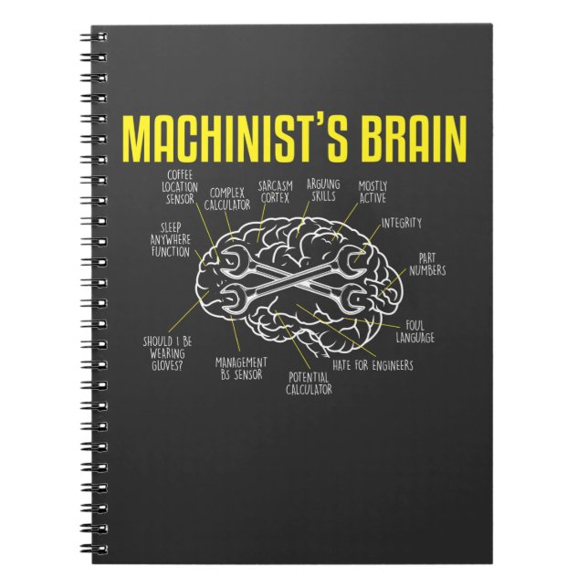 Cuaderno Funny Machinist Definition Quote Mecánico operador (Frente)