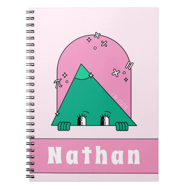 Cuaderno Funny Math Object Cute Triangle Personalized Kids (Frente)