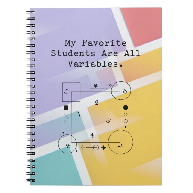 Cuaderno Funny Math Teacher Humor | Variable Students (Frente)