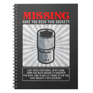 Cuaderno Funny Mechanic 10mm Socket Tool que falta