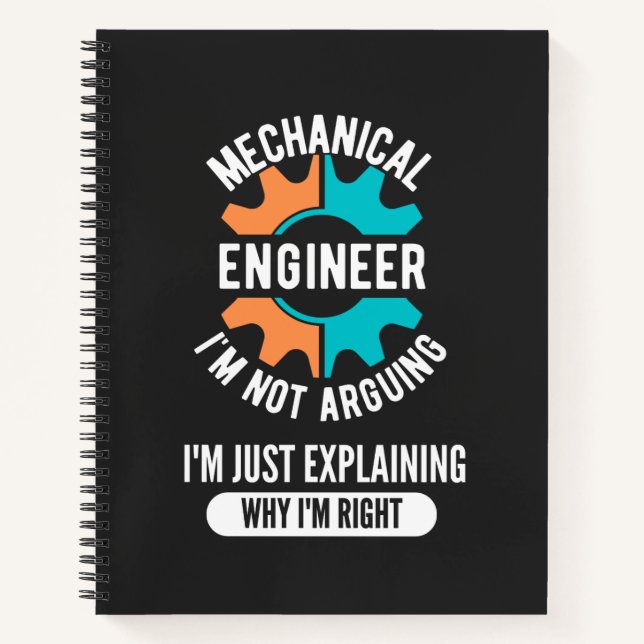 Cuaderno Funny Mechanical Engineer, Mechanical Engineering (Anverso)