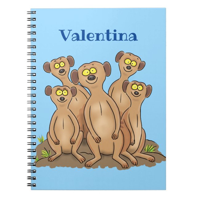 Cuaderno Funny meerkat ilustracion personalizado familiar (Frente)