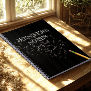 Cuaderno Funny Modern Black and White Personalized Name