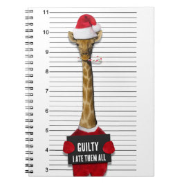Cuaderno Funny Mugshot Guilty Giraffe Navidades