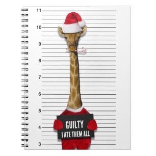 Cuaderno Funny Mugshot Guilty Giraffe Navidades