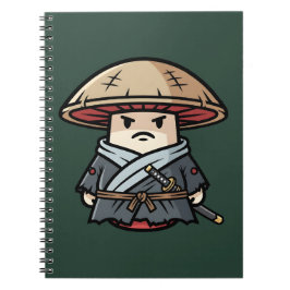 Cuaderno Funny Mushroom Ronin Wandering Samurai Illustratio