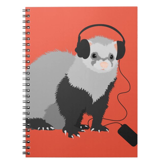 Cuaderno Funny Music Lover Ferret (Frente)