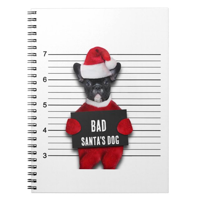 Cuaderno Funny Navidades de Mugshot Bad Santa's Dog (Frente)