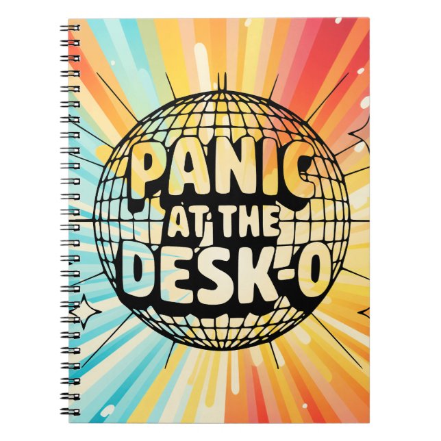 Cuaderno Funny Office Notebook-Panic at the Desk Disco Ball (Frente)