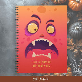 Cuaderno Funny Orange Monster Halloween Notebook