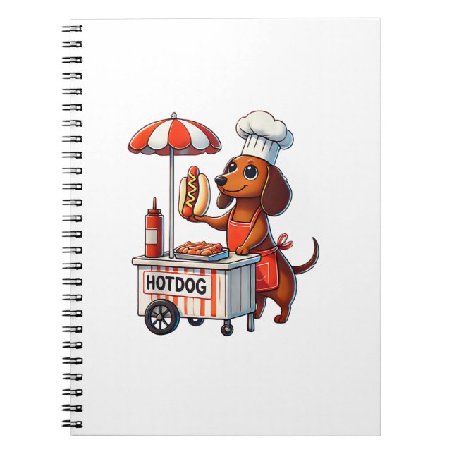 Cuaderno Funny Perro Dachshund Perro Weenie Sausage Hotdog  (Frente)