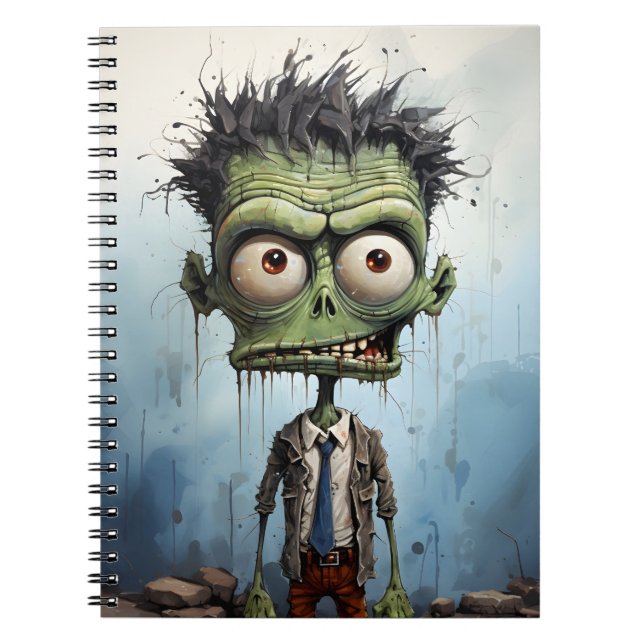 Cuaderno Funny Personalizado de Halloween Creepy Zombie (Frente)