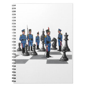 Cuaderno Funny Personalizado militar de ajedrez se reúne co