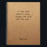 Cuaderno Funny Personalized Notes Office Meeting<br><div class="desc">Notas personalizadas divertidas Office Meeting Notebook incluye el texto "Si el plan no funciona,  cambia el plan,  no el objetivo" con su nombre personalizado debajo sobre un fondo de trabajo rústico neutro en género. Personalice editando el texto en el cuadro de texto proporcionado. Diseñado por ©Evco Studio www.zazzle.com/store/evcostudio</div>