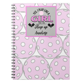 Cuaderno Funny Personalized Pickleball "Play Like A Girl"