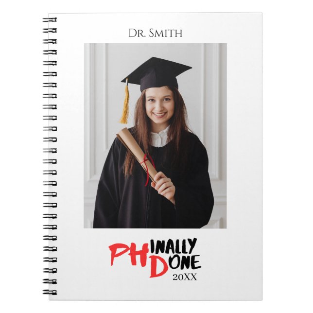 Cuaderno Funny PHD Graduation Custom Photo Gift (Frente)