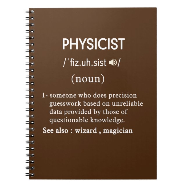 Cuaderno funny physicist definition (Frente)