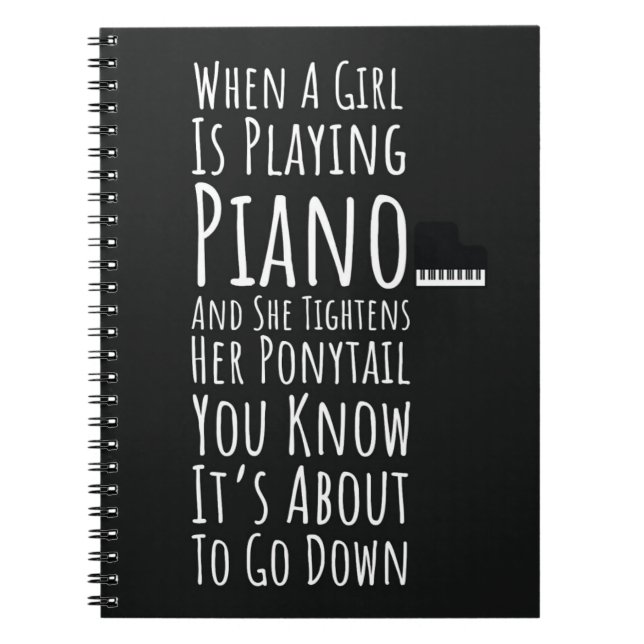 Cuaderno Funny Piano Gifts For Her Pianist Player Girls (Frente)