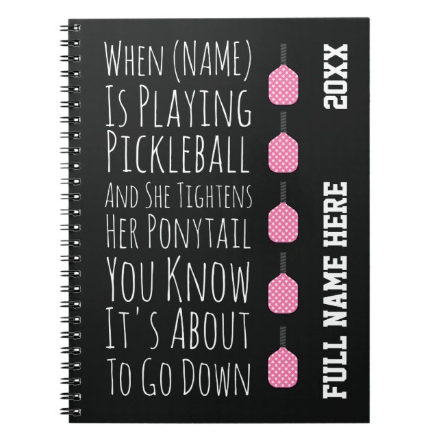 Cuaderno Funny Pickleball Gifts For Her Teen Girls Women (Frente)