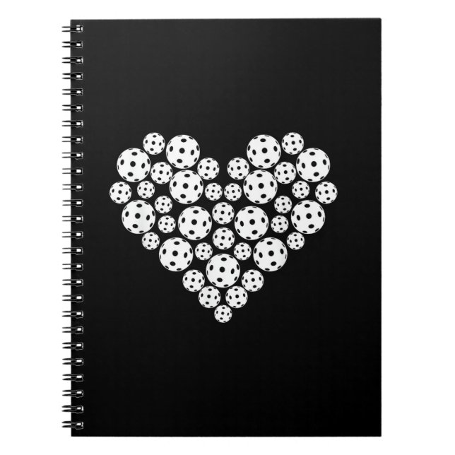 Cuaderno Funny Pickleball Love Heart Shape Valentine (Frente)