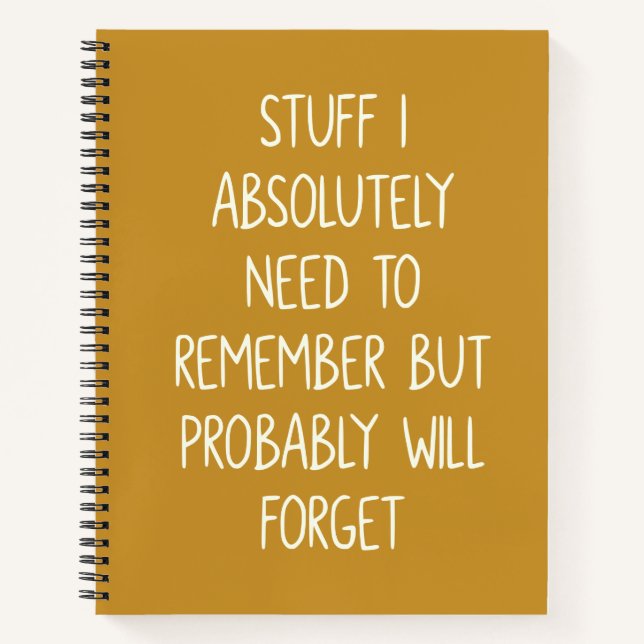 Cuaderno Funny Quote for Forgetful People To Do List Yellow (Anverso)