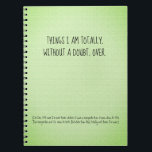 Cuaderno Funny Quote Things I'm Over Note Keeping<br><div class="desc">Things I'm totally,  without a doubt,  over. Black type on a green,  textured looking background.</div>