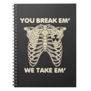 Cuaderno Funny Radiology Xray Skeleton Rad Technologist