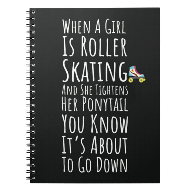 Cuaderno Funny Rollerskating Gifts Skater Girl Roller Derby (Frente)