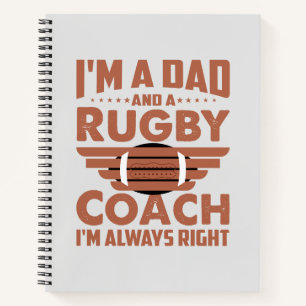 Cuaderno Funny Rugby Dad y Rugby Coach