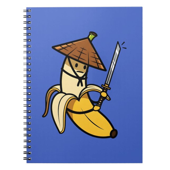 Cuaderno Funny Samurai Banana Ronin Cartoon Illustration (Frente)
